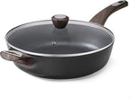 SENSARTE Nonstick Frying Pan Skillet with Lid, 10.5 Inch Deep Frying Pan, 3.8 Qt Non Stick Saute Pan with Cover, Induction Pan, Healthy Non Toxic Cooking Pan with Helper Handle, PFOA PFOS Free