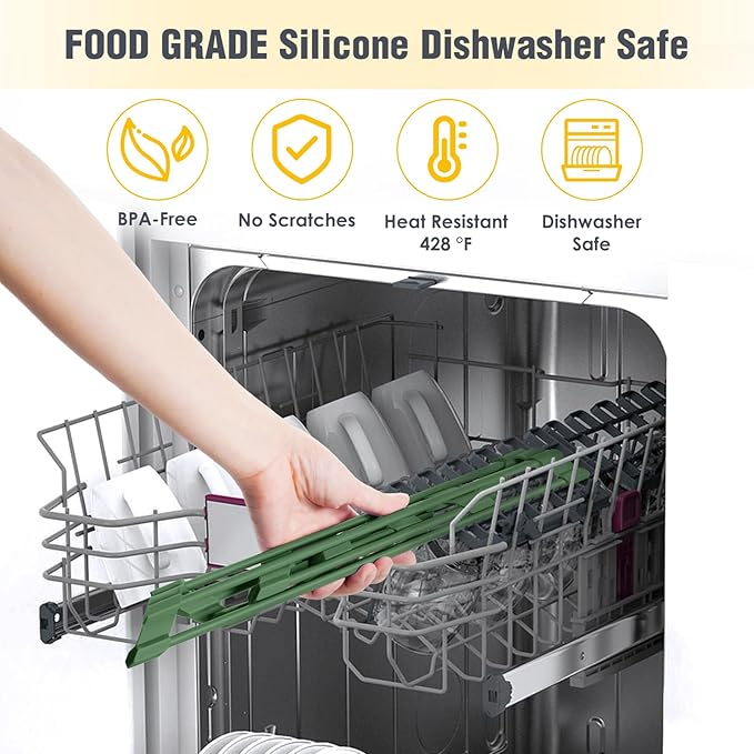 Tomorotec Compact Silicone-Coated Triangle Dish Drying Rack for Sink Corner - Foldable Stainless Steel Over-The-Sink Organizer and Storage Shelf (Army Green)