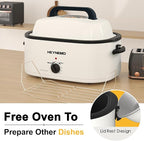 24 Quart Electric Roaster Oven with Visible & Self-Basting Lid, Large Turkey Roaster with Defrost Warm Function, Adjustable Temperature, Removable Pan Rack, Stainless Steel