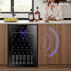 Antarctic Star 36 Bottle Wine Cooler Beverage Refrigerator Small Mini Wine Cellar Beer Soda Bar Fridge Quiet Operation Compressor Adjust Temperature Freestanding Black, 4.4 Cu. Ft