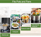 Steamer Basket for Cooking – Premium 304 Stainless Steel Steamer Basket, 3rd Gen Folding Expandable Steamers, Suitable for Cookware Pot, Fit for Fish Vegetables Pasta Eggs (Small (5.5“ to 9.05”))