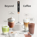Zulay Kitchen Lux Electric Milk Frother Rechargeable Handheld - Powerful 2-Speed Motor, Waterproof, 2000mAh Battery - Lux Coffee Frother for Protein Powder, Drink Mixer Wand & Matcha Mixer