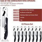 Wine Keys Opener Travel Corkscrew Wine bottle Opener Waiter Beer Bartender for Home Office Kitchen Restaurant Bar Applications(Black,16 Pieces)