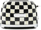 MACKENZIE-CHILDS 2-Slice Toaster, Decorative Toaster for Kitchen, Black-and-White Courtly Check