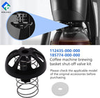 Coffee Maker Brew Basket Stop Valve Kit Replacement Part 112435-000-000 185774-000-000 Compatible with Hamilton Beach Coffee Makers 990117900 990237500