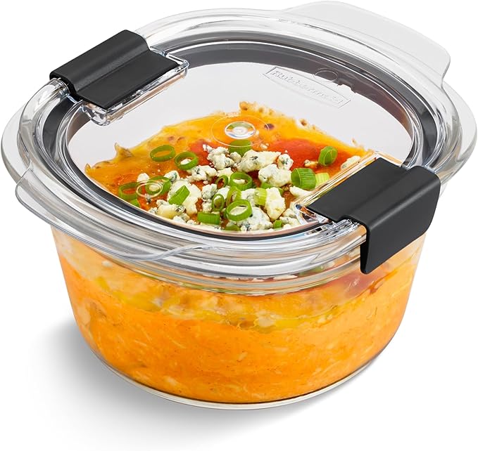 Rubbermaid Brilliance® Glass Round Leak-Proof 6-Piece Set Food Storage Containers, Food Containers with Lids, Meal Prep Containers