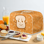 JEOCODY 4 Slice Toaster Cover With Cute Butter Bread Print - Quilted Fabric Dust-Proof and Fingerprint Protection for Kitchen Small Appliance