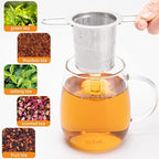 2Pack Tea Strainer, Stainless Steel Tea Infuser Basket Sitting in Mugs, Evmliy Tea Infusers for Loose Tea, Fine Mesh Tea Diffuser Long-Handled Tea Strainers Filters, Tea Steeper for Leaf (2Pack)