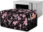 Hummingbird Cherry Blossom Print Toaster Oven Cover, Heat-Resistant Toaster Cover Dust-Proof Microwave Oven Protector, Protections for Kitchen, Black, (Small-14.5*18.46*9 inches)