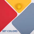 Blue Ginkgo TPU Cutting Mats [Set of 3] – Korean-Made Flexible, Knife-Friendly, Durable Kitchen Cutting Boards (Red, Blue, Yellow)