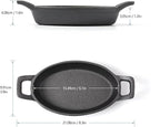 HAWOK Cast Iron Mini Oval Serving Dish, 6.1 inchx 3.85 inch, 8oz, Pre-seasoned