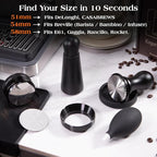 7 PCS 58mm Espresso Accessories Kit: Espresso Tamper, Coffee Distributor, Puck Screen, Dosing Funnel and WDT Tool Espresso Machine Accessories, Professional Espresso Tools