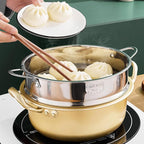 BinaryABC Stainless Steel Dumpling Steamer Basket for Pot,20cm Steamer Insert for Food Veggie Rice Noodle Roll (7.87INCH)