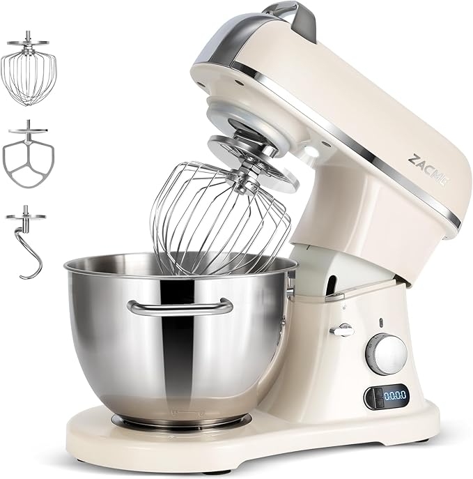 8.4QT Commercial Stand Mixer 800W with Aluminum Die Casting Meets the Standard of NSF/ANSI 8-2023, Mixers Kitchen Electric Stand Mixer with Stainless Steel 8L Bowl, Dough Hook, Whisk and Beater