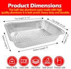9x13 Aluminum Foil Pans, 10 Pack Disposable Trays Half Size Heavy Duty Tin Pans Deep Food Containers For Cooking, Meal Prep, Baking, Roasting, Chafing, Heating or Steam Table