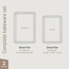 Diamond Bottom Cookie Sheet Set of 2, Nonstick White Marble Carbon Steel Baking Pans for Crisp Baking, Space-Saving Stackable Trays, PFOA, PFOS, PTFE Free, Oven Safe Up to 450°F, Small & Medium Pans