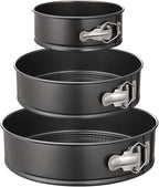 HIWARE Springform Pan Set of 3 Non-stick Leakproof Round Cake Pan Set Includes 3 Pieces 6" 8" 10"