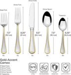 Mikasa Cameo Gold 65 Piece Flatware Set, Service for 12