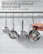 D&M Butter Warmer Set, 4-Piece Milk Frother and Chocolate Melting Pot, Multi-Ply Clad Stainless Steel Small Saucepan for Induction Stovetop, Coffee, Butter, Syrup, 0.14/0.23/0.39/0.57 Quart
