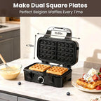 Waffle Maker with Removable Plates, 3-in-1 Sandwich maker and waffle and pancake maker, Nonstick Plates, 5-Level Browning Control & Ready Indicator Lights, Easy to Clean for Family Breakfast