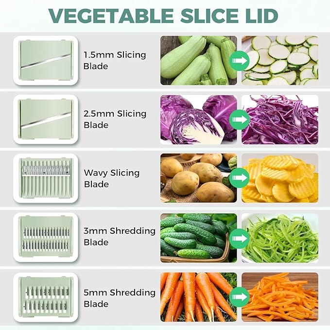 Airpro Stainless Steel Salad Spinner, Durable Lettuce Spinner with 5 Blade Slicer, Stop Button, Drainage Hole, Egg Yolk Strainer Shredder, Non-Slip Base, Vegetable Dryer, Fruit Washer, Dishwasher Safe