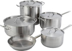 Winco Commercial-Grade Stainless Steel Brazier with Lid, 20 Quart