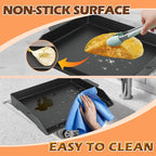 Universal Cast Iron Griddle 18.6" x 14", Pre-Seasoned Nonstick Flat Top Grill Griddle Plate for Outdoor Gas Grill/Charcoal Grill/Stove Top with Extra High Sidewall & Grease Groove, for Camping