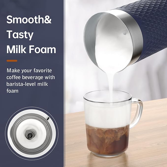 SIMPLETASTE Milk Frother, 4-in-1 Electric Milk Steamer, Automatic Warm and Cold Foam Maker and Milk Warmer for Latte, Cappuccinos, Macchiato
