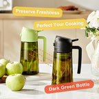 CXINYI - 16oz/470ml Olive Oil Dispenser for Kitchen with Stickers - 2 in 1 Olive Oil Sprayer for Cooking, Air Fryer, and Salad, White (Light-Proof Kitchen Gadget)