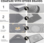 Ourokhome Silicone Baking Mat Sheet and Pastry Dough Cutter, 0.5 Inch Thick 32" X 24" BPA free Silicone Rolling Mat, Non-Stick and Anti-Slip, Dishwasher Safe (Gray)