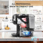 Multi-Capsule Coffee Maker, Hot/Cold Coffee Maker, Milk, ESE Pod Ground Coffee, Cafeteria, 19 Bar, 5 in 1 (Color : H2B M1A Tray WH, Size : CHINA_UK)