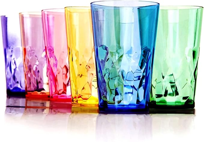 SCANDINOVIA - 19oz Unbreakable Premium Drinking Glasses Set of 6 - Super Grade Acrylic Plastic - Perfect for Gifts - Dishwasher Safe - Stackable - Drinkware Cups Reusable Water Tumbler