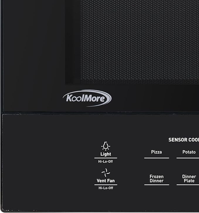 KoolMore 30-inch 1.6 cu. ft. Over the Range Microwave Oven with Sensor Cooking, 1,000 Watts and 300 CFM in Stainless-Steel and Black, UL Listed