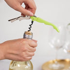 True Truetap Double Hinged Waiter's Corkscrew Wine Opener, Stainless Steel Wine Bottle Opener with Built In Foil Cutter, Home Bar Tools, Bar Cart Accessories, Wedding Gifts, Set of 1, Lime Green