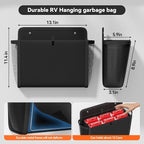 Wall Hanging Storage Organizer, Wall Pocket Hanging Bag with Large Pockets & Sticky Adhesive Tape Wall Mounted Storage Door organizer for RV Camper Kitchen Office Black