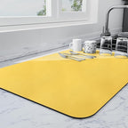Ecotrim - Dish Drying Mat for Kitchen Counter | Coffee Bar Mat for Countertops | Heat Resistant Drainer Mat with Non-slip Rubber Backed | Hide Stain Kitchen Absorbent Draining Mat | Yellow 16"x20"