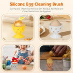 2 PCS Egg Washer for Fresh Eggs, Silicone Egg Brush Cleaner, Egg Cleaner Scrubber for Fresh Eggs, Reusable Multipurpose Washing Egg Tool for Fruits and Vegetables (Yellow/Brown)
