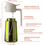 CXINYI - 16oz/470ml Olive Oil Dispenser for Kitchen with Stickers - 2 in 1 Olive Oil Sprayer for Cooking, Air Fryer, and Salad, White (Light-Proof Kitchen Gadget)
