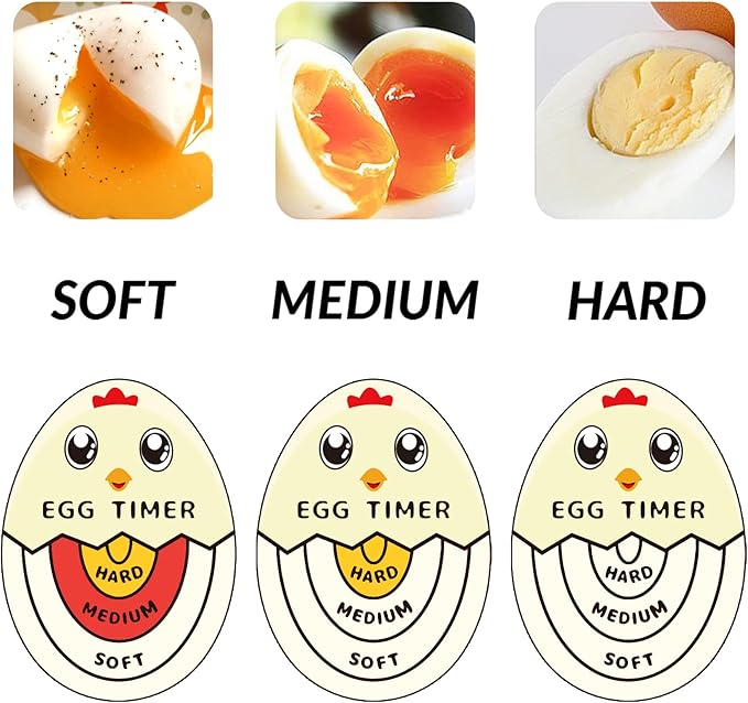 Lasubst Egg Timer for Boiling Eggs that Changes Color When Done, Tricolor