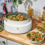 10-in-1 Electric Multi-Cooker, 6 Quart Programmable Cooking Pot with Digital Display, Nonstick Interior, One-Touch Controls, Multi-Function Kitchen Appliance (White Icing)