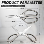 SSGP Kitchen Shears Set, All Purpose Heavy Duty Poultry Shears, Sharp Japanese Meat Scissors, Dishwash Safe Stainless Steel Kitchen Scissors for Food, Chicken Bones, Turkey, Christmas Gifts Women Men
