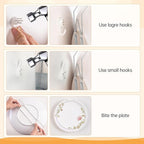Bilillo 20 Pieces Stainless Steel Spring Plate Hangers for The Wall, 4/6/8/10 Inch Invisible Wire Holders with 20 Pcs Wall Hooks, Fit 4-11 Inch Decorative Plates, Platters & Dishes (Silver)