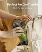 Sangcon Personal Portable Blender for Shakes & Smoothies, 6000mAh Cordless USB-C Rechargeable Blender with 2 Blend Modes, Leakproof Travel Lid, Dishwasher Safe, Ideal for Gym Office Kitchen, BPA-Free
