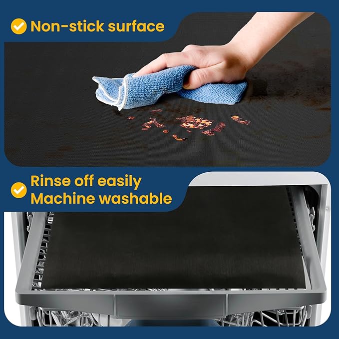 Oven Liner for Bottom of Oven, 2 Pack Heavy Duty Oven Liners for Electric Stove, Heat Resistant Stovetop Protector Air Fryer Grill Mat, Reusable Gas Toaster Microwave Oven Drip Liner Teflon Sheets