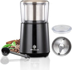 DR MILLS DM-7451 Electric Coffee Grinder, Coffee Bean Grinder Electric Dried Spice, Nut, Herb Grinder, Detachable Cup, Dishwashable, SUS304 Stainless Steel
