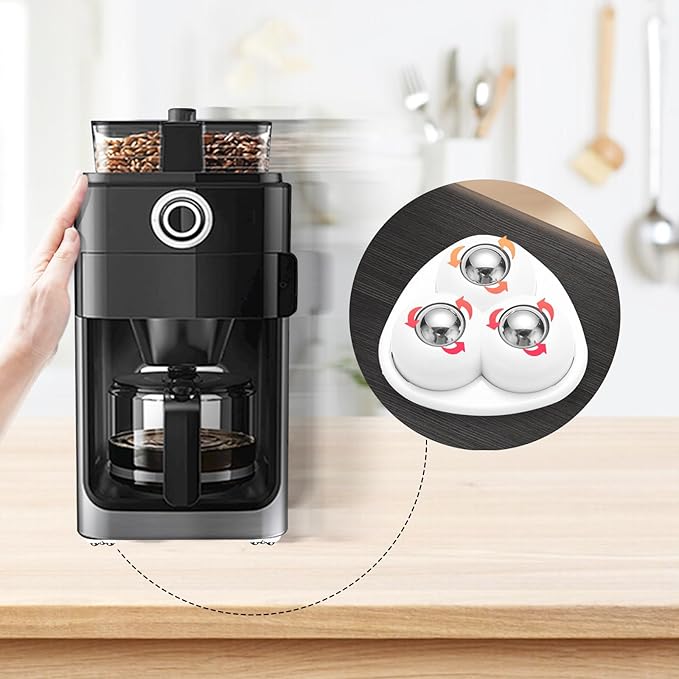 Appliance Casters - Furniture Sliders & Appliance Rollers for Kitchen, Coffee Machine, Blender, Oven - Helps Mom or Wife Easily Solve Countertop Sliding (White, 4pcs)