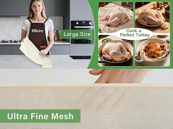 Organic Cheese Cloths, GOTS Certified, Grade 100, 18 Sq Feet,Reusable Cheese Cloth with Closed Edges Fabric Fine Mesh Cloth,Unbleached Cotton Muslin Cheesecloth for Straining, Juicing,Crafts - 2 Yards