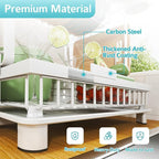 Multifunctional Dish Drying Rack - Rustproof, 2-Tier Dish Racks with Drainboard, Space-Saving Design, Utensil & Cup Holder for Kitchen Counter, White