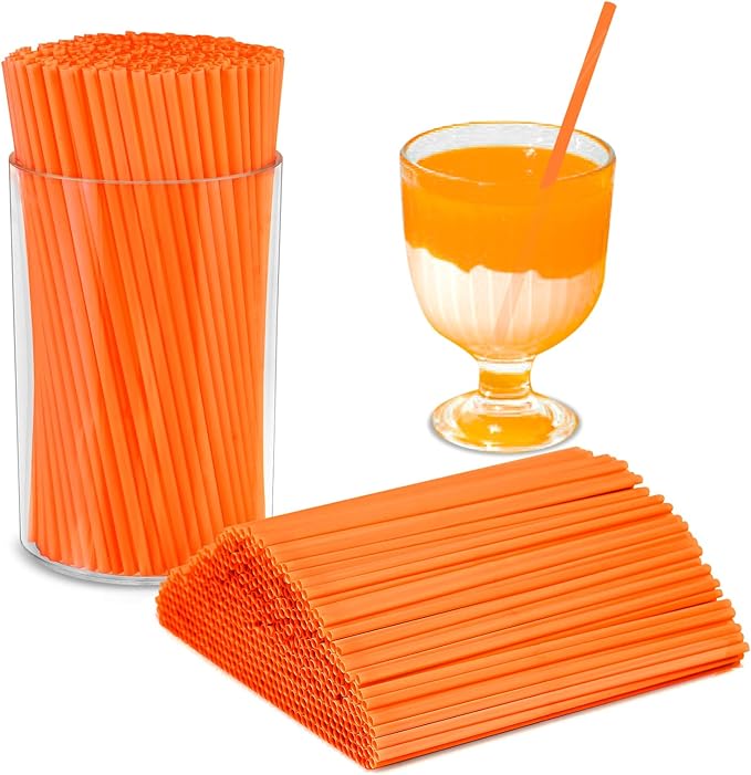 500 Pcs Neon Orange Coffee Stir Sticks Set Acrylic Stir Stick Holder Heather Orange Coffee Stirrers Holder Cocktail Straws for Coffee Bar Party Thanksgiving