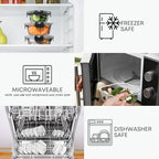 Razab 30 PC Glass Food Storage Containers with Lids - Reusable Glass Meal Prep Containers for Lunch and Leftovers - Airtight & Leakproof Snap Locking Lids - Oven, Freezer, Microwave, Dishwasher Safe